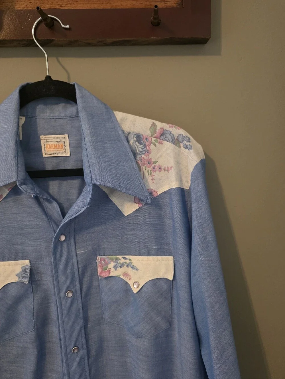 Karman Western Wear Vintage Snap Button Shirt Size XL